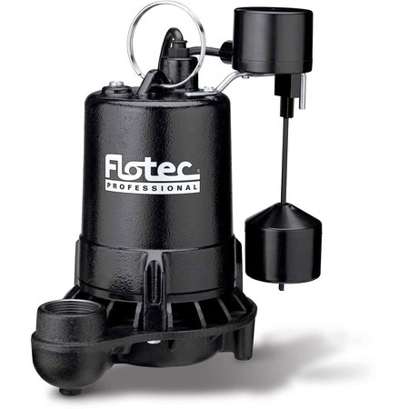 FLOTEC Professional Series Cast Iron Sewage Pump 3/4 HP, Tethered Switch E75STVT-01